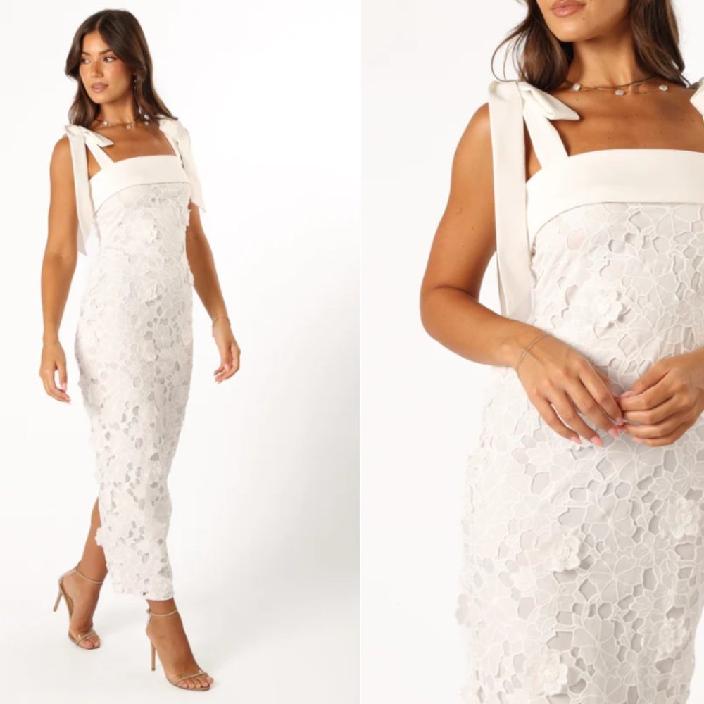 EMERSYN MIDI LACE DRESS - WHITE SOLD OUT